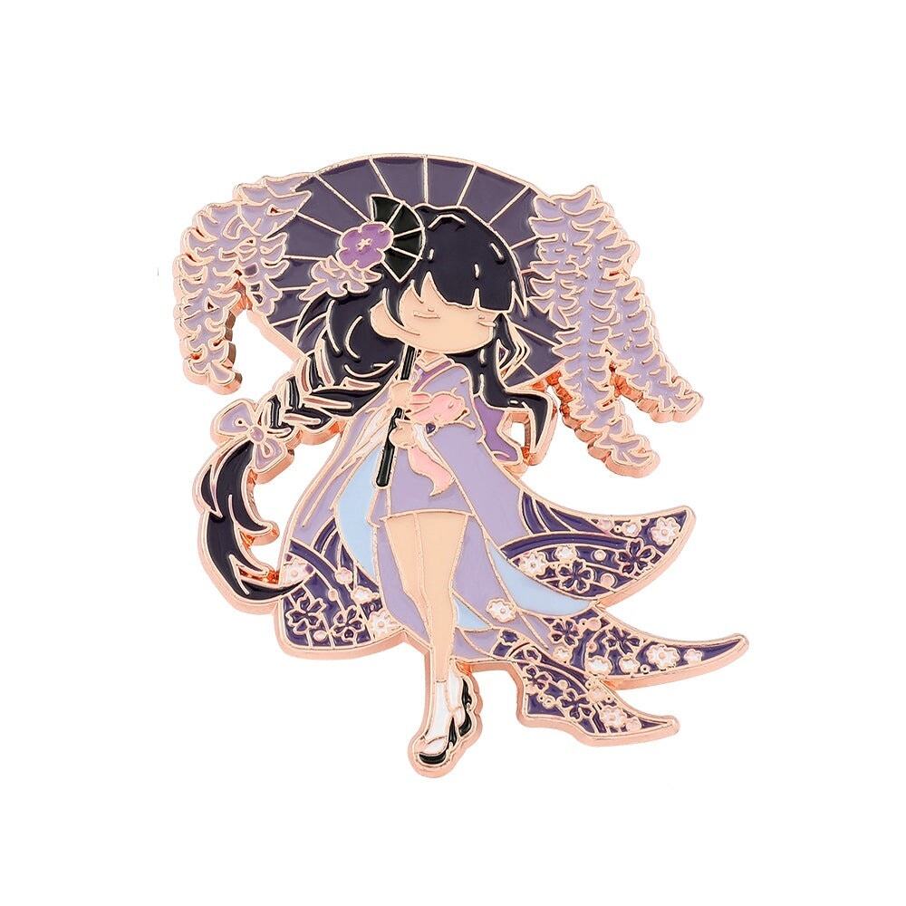 Genshin Impact Video Game Raiden Shogun Enamel Pins GS-05